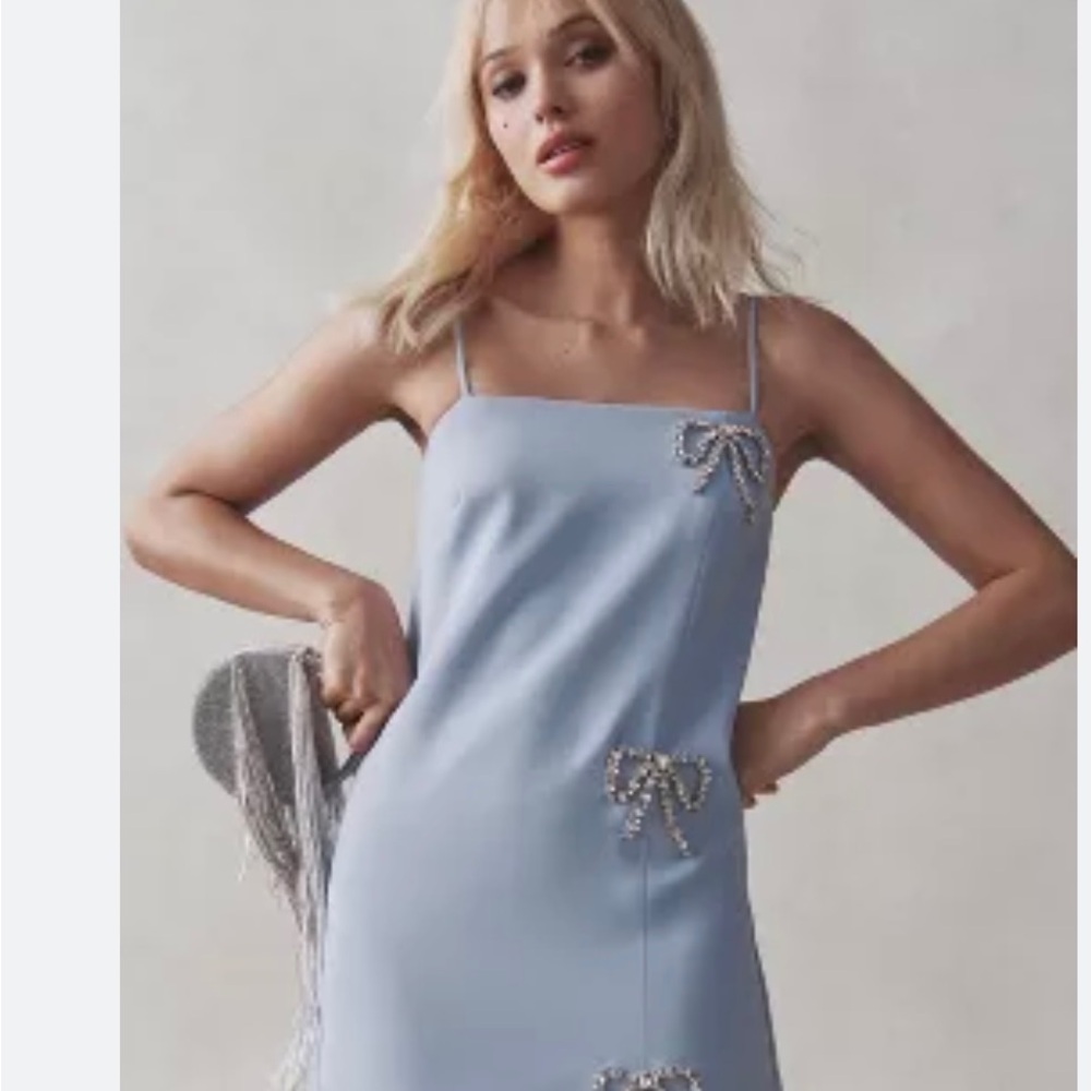 NWT Sachin & Babi Square-neck Sleeveless Bow Mini Dress